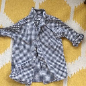 Black and white plaid button up by Crewcuts.
